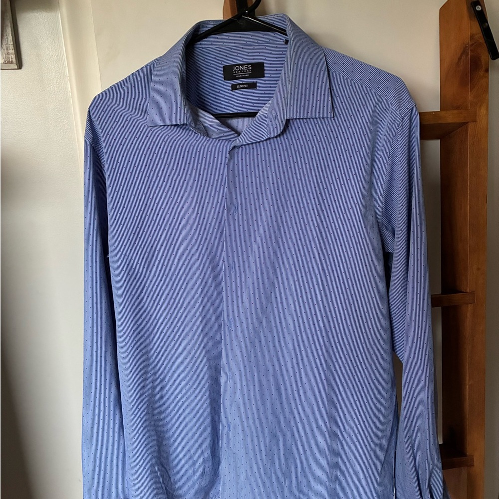 Jones New York Men's Light Blue Dress Shirt